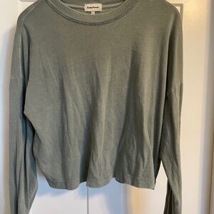 Richer Poorer Relaxed Cropped Long Sleeve Top - Sage